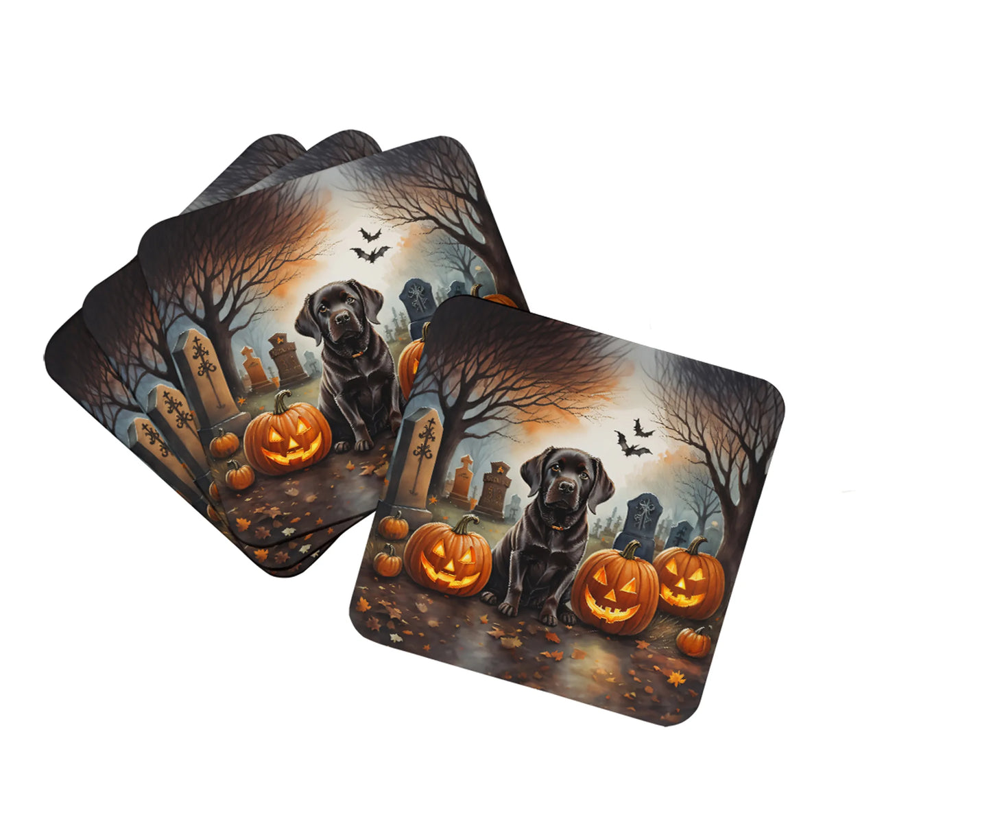 Spooky Halloween Foam Coasters - Size: 3.5 | Pack Of: 1 | Collection name: Spooky halloween