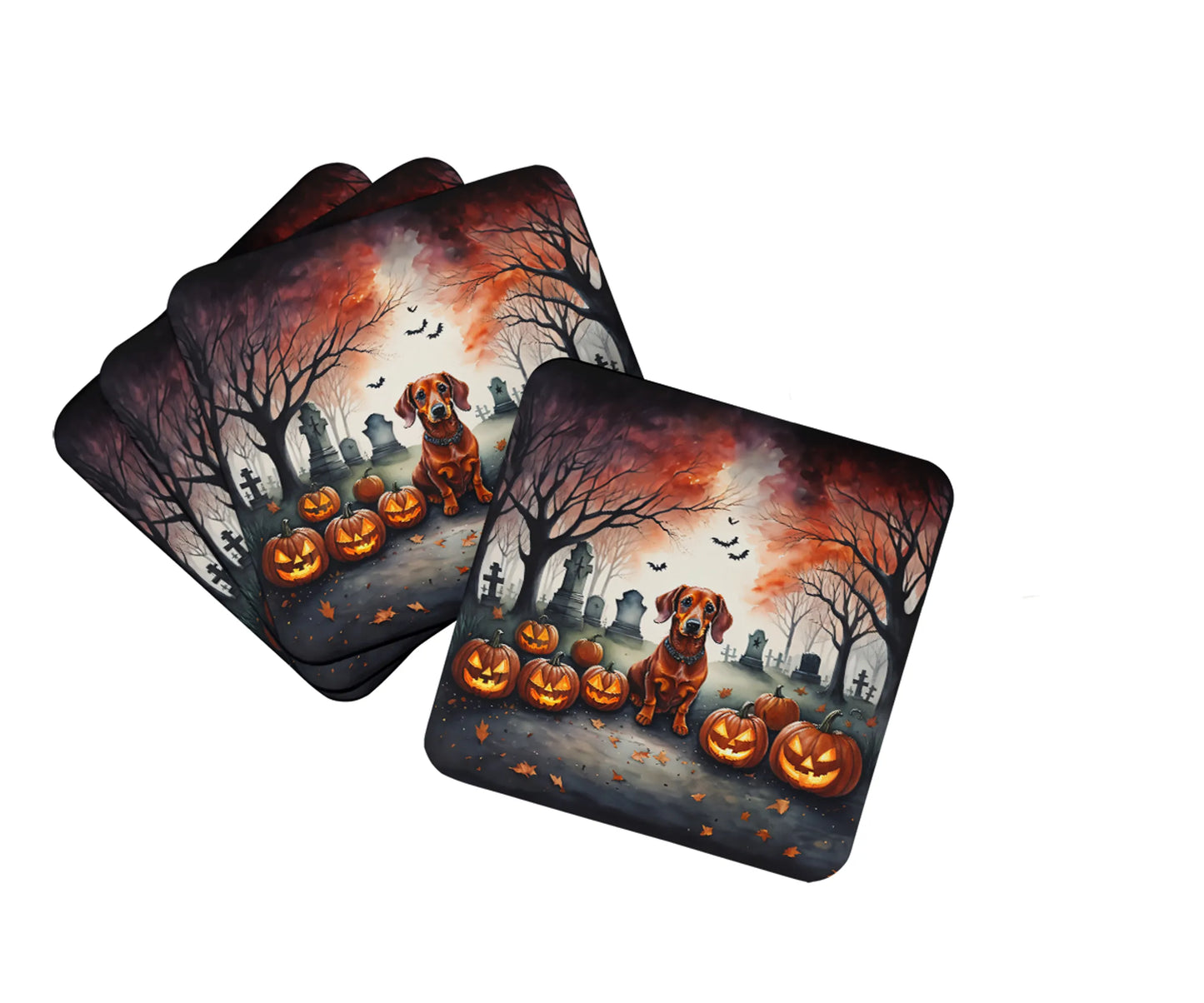 Spooky Halloween Foam Coasters - Size: 3.5 | Pack Of: 1 | Collection name: Spooky halloween