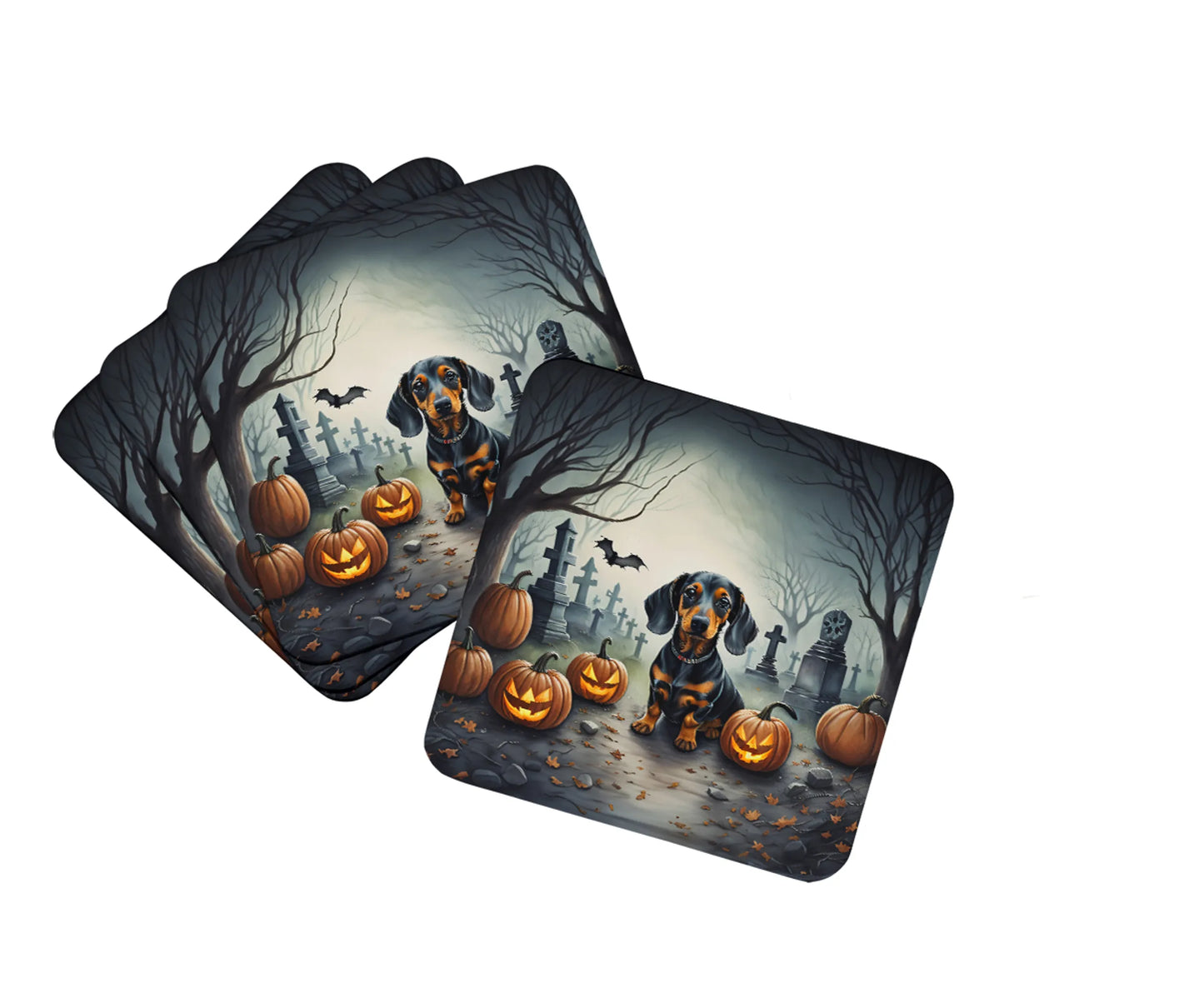 Spooky Halloween Foam Coasters - Size: 3.5 | Pack Of: 1 | Collection name: Spooky halloween