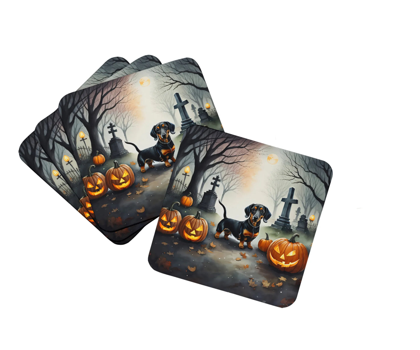 Spooky Halloween Foam Coasters - Size: 3.5 | Pack Of: 1 | Collection name: Spooky halloween