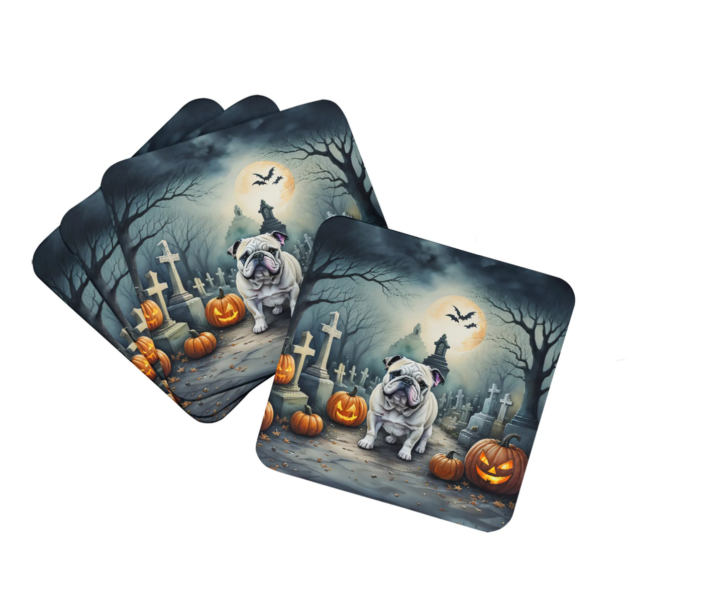Spooky Halloween Foam Coasters - Size: 3.5 | Pack Of: 1 | Collection name: Spooky halloween
