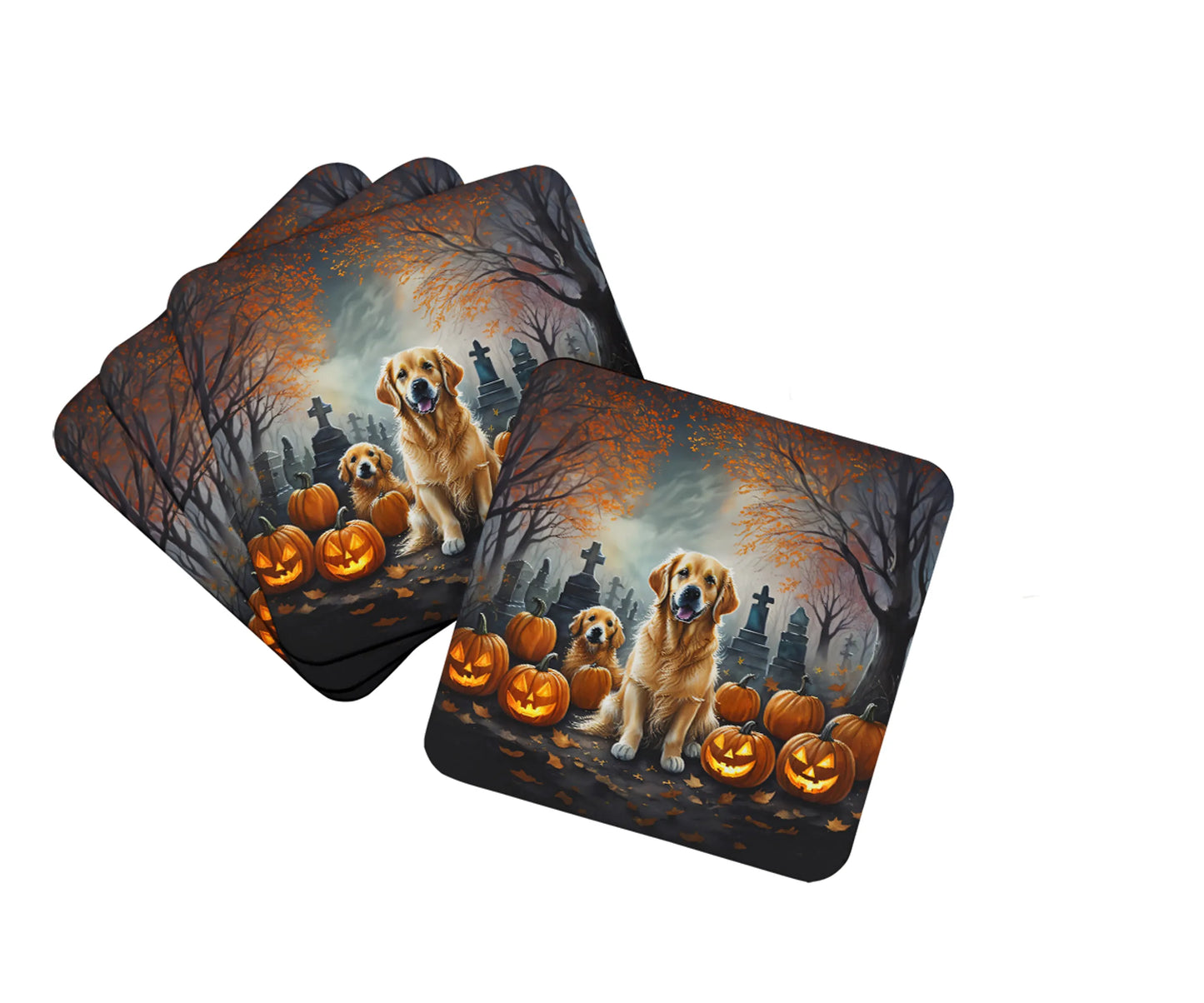 Spooky Halloween Foam Coasters - Size: 3.5 | Pack Of: 1 | Collection name: Spooky halloween