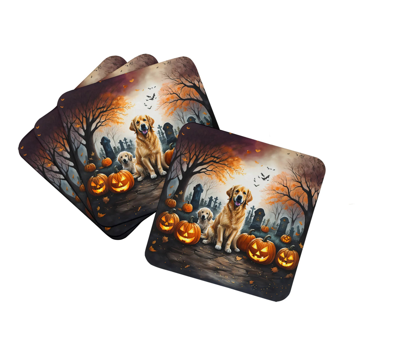 Spooky Halloween Foam Coasters - Size: 3.5 | Pack Of: 1 | Collection name: Spooky halloween