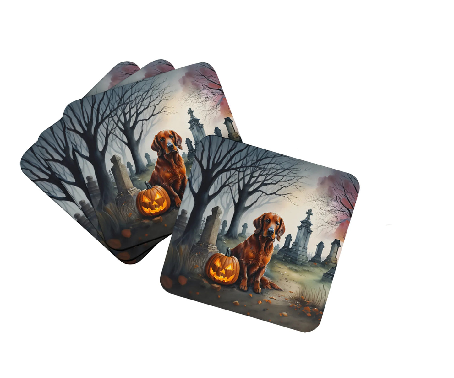 Spooky Halloween Foam Coasters - Size: 3.5 | Pack Of: 1 | Collection name: Spooky halloween