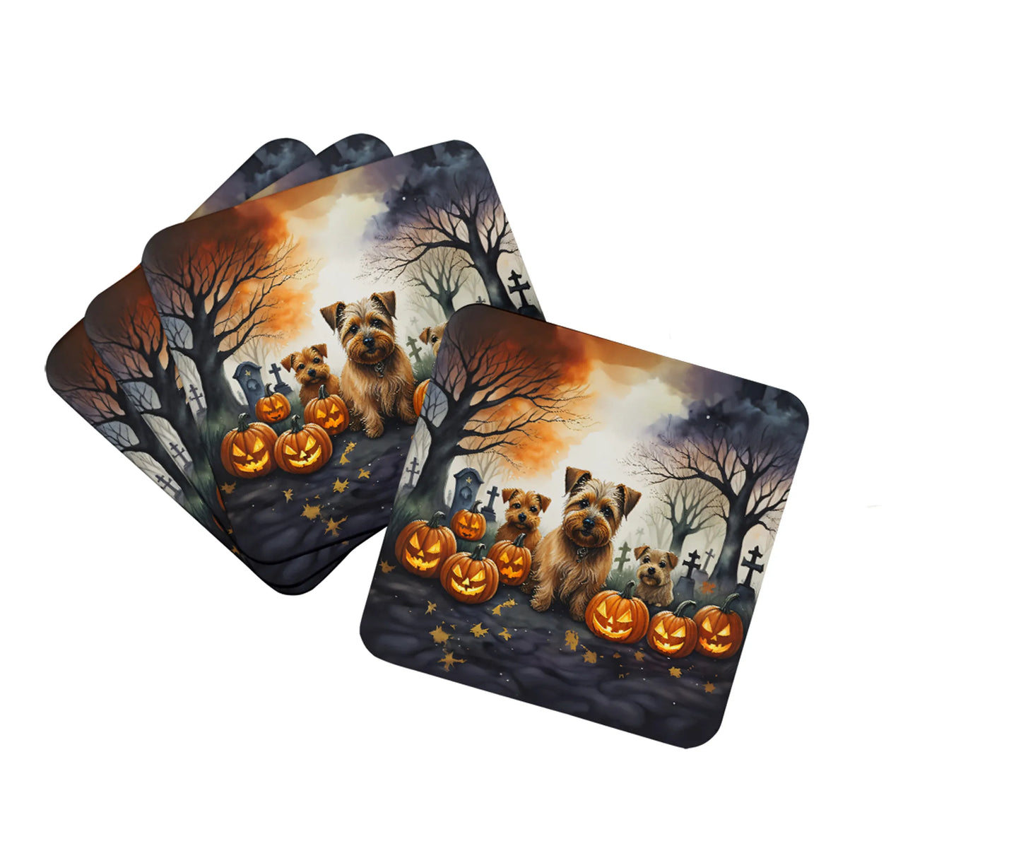 Spooky Halloween Foam Coasters - Size: 3.5 | Pack Of: 1 | Collection name: Spooky halloween