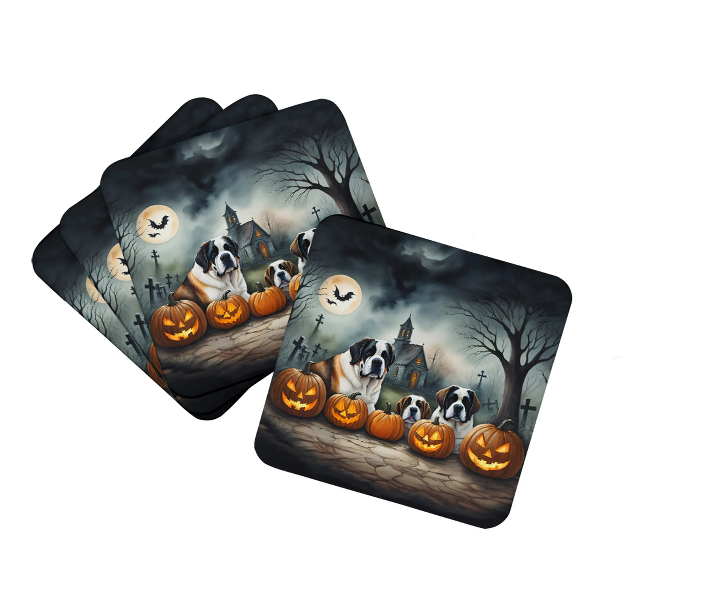 Spooky Halloween Foam Coasters - Size: 3.5 | Pack Of: 1 | Collection name: Spooky halloween