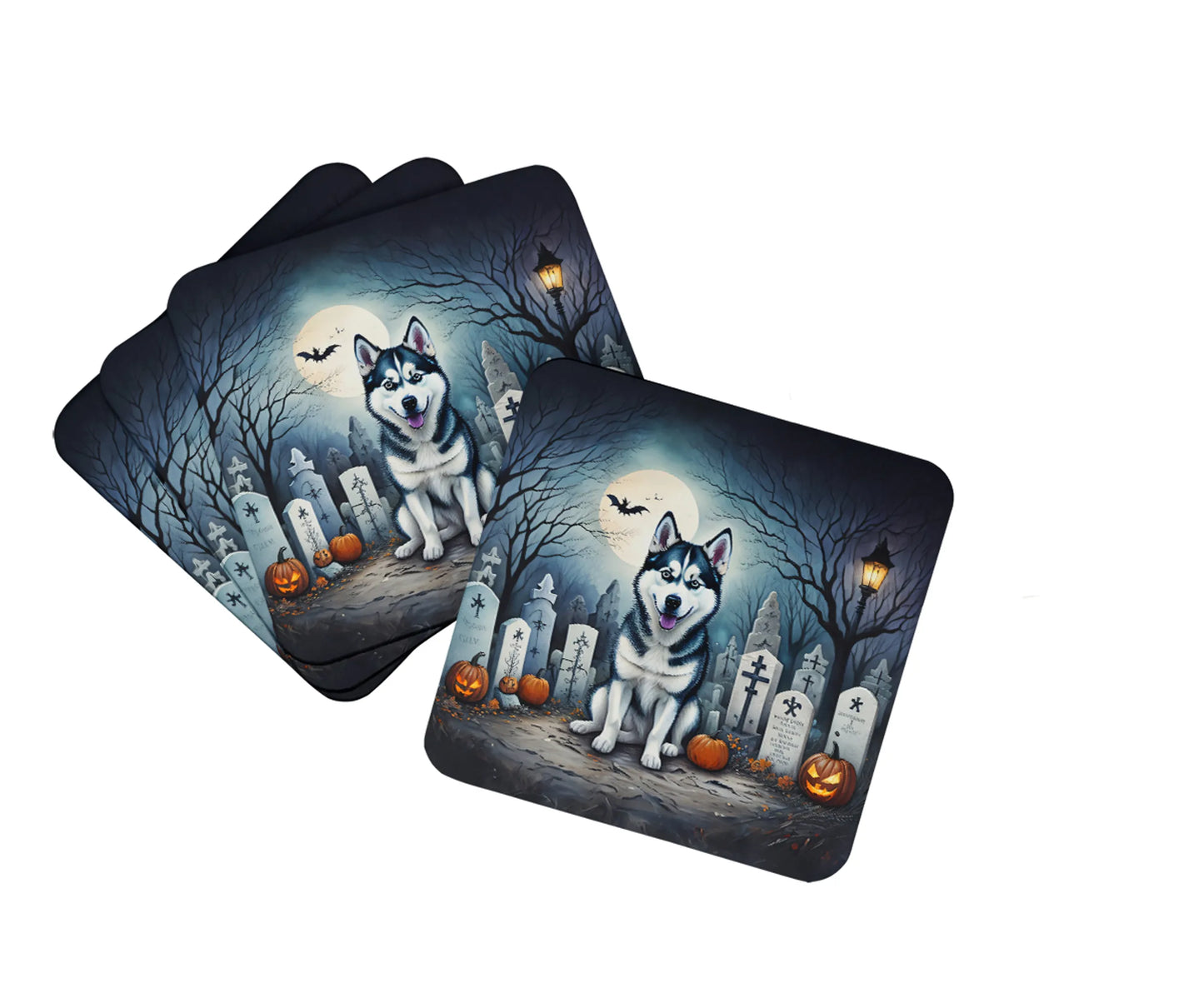 Spooky Halloween Foam Coasters - Size: 3.5 | Pack Of: 1 | Collection name: Spooky halloween