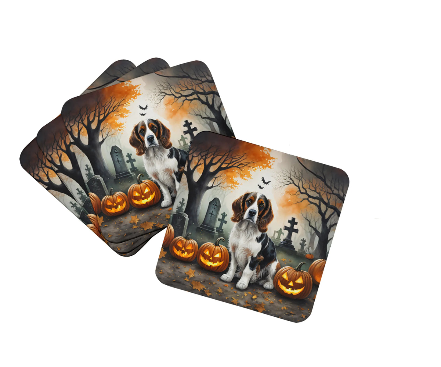 Spooky Halloween Foam Coasters - Size: 3.5 | Pack Of: 1 | Collection name: Spooky halloween