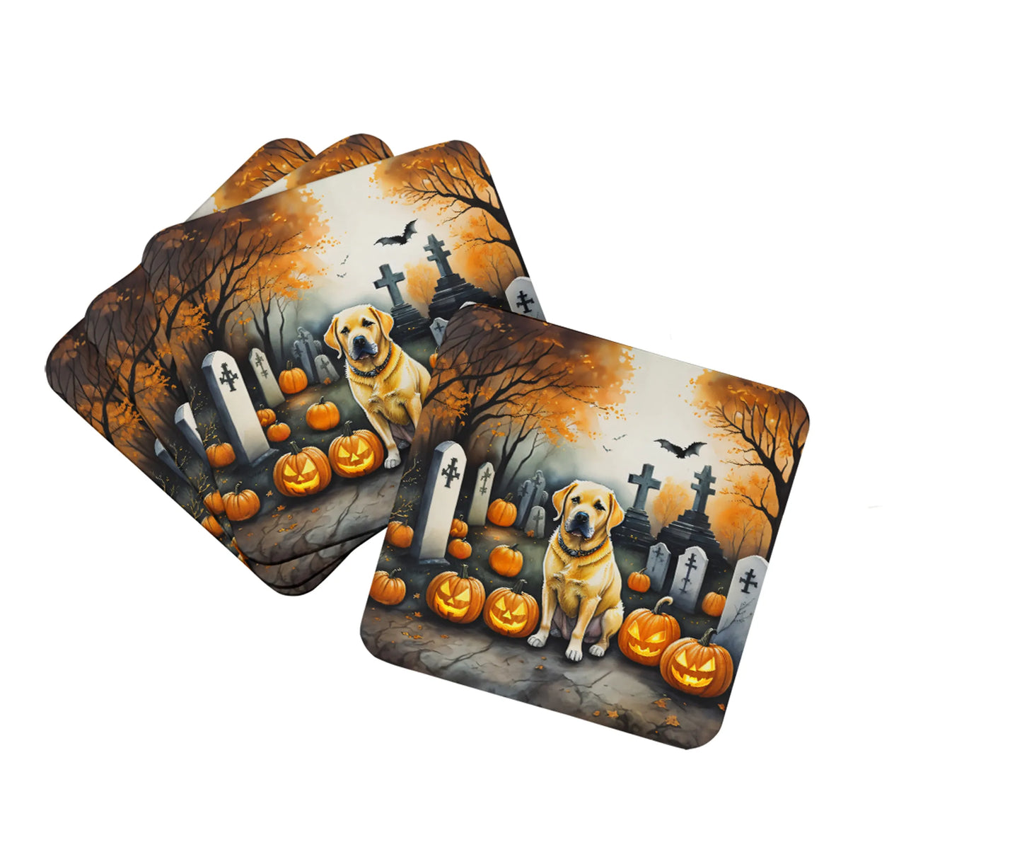 Spooky Halloween Foam Coasters - Size: 3.5 | Pack Of: 1 | Collection name: Spooky halloween