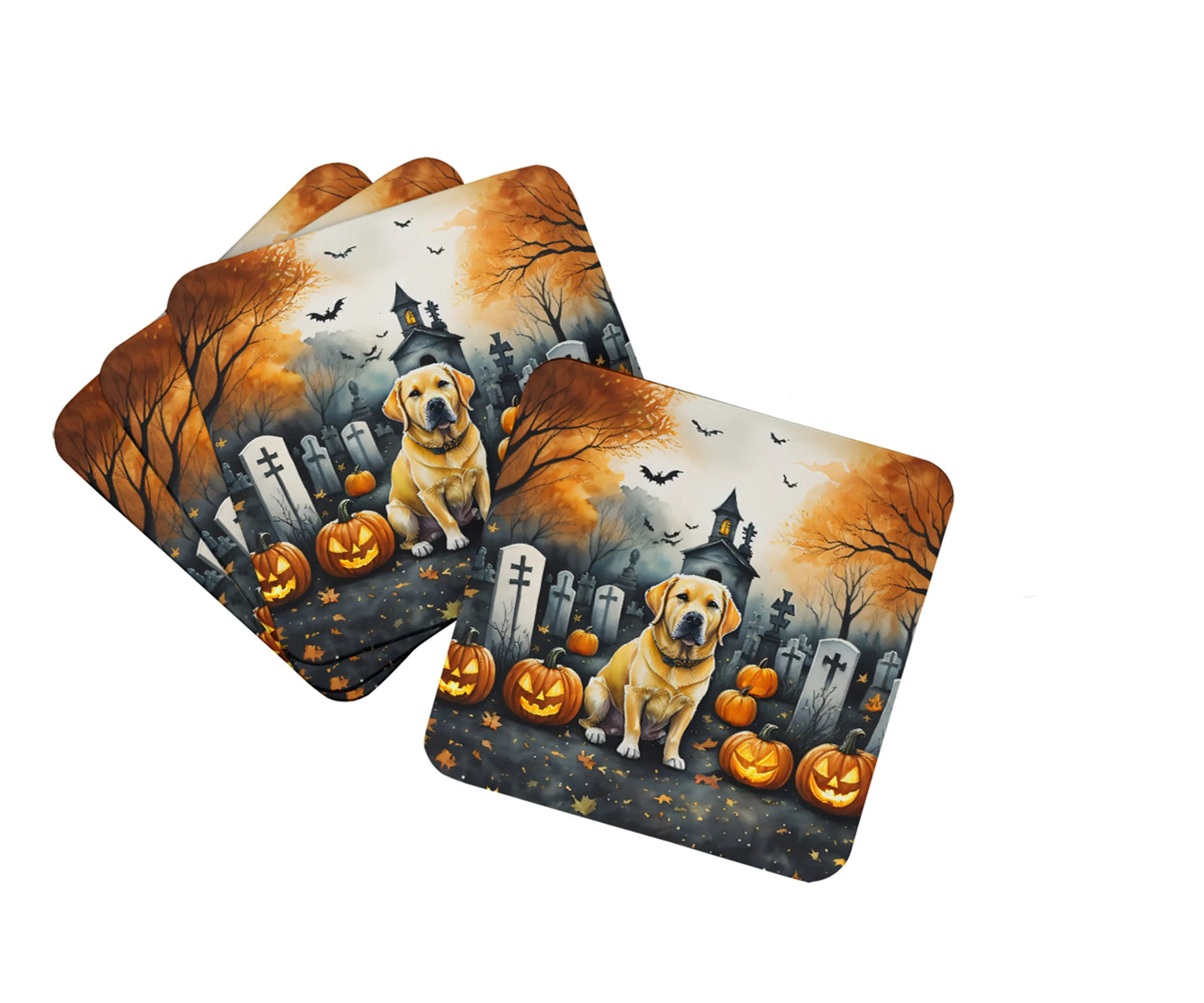 Spooky Halloween Foam Coasters - Size: 3.5 | Pack Of: 1 | Collection name: Spooky halloween
