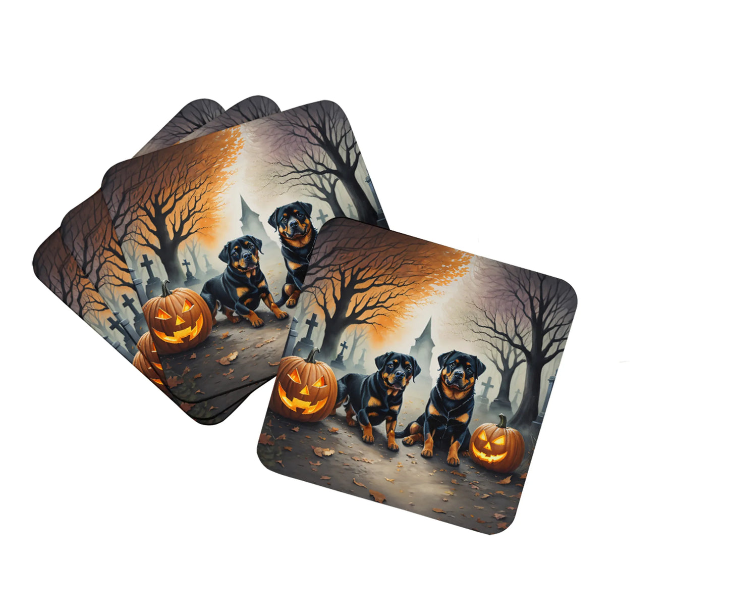 Spooky Halloween Foam Coasters - Size: 3.5 | Pack Of: 1 | Collection name: Spooky halloween