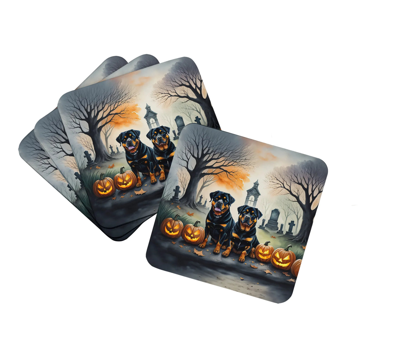 Spooky Halloween Foam Coasters - Size: 3.5 | Pack Of: 1 | Collection name: Spooky halloween