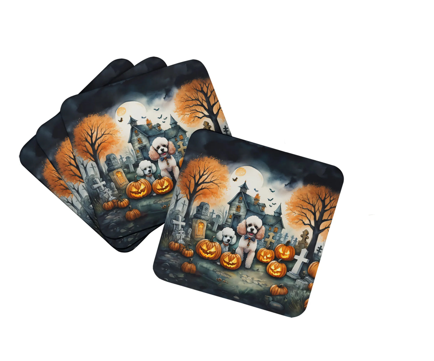Spooky Halloween Foam Coasters - Size: 3.5 | Pack Of: 1 | Collection name: Spooky halloween