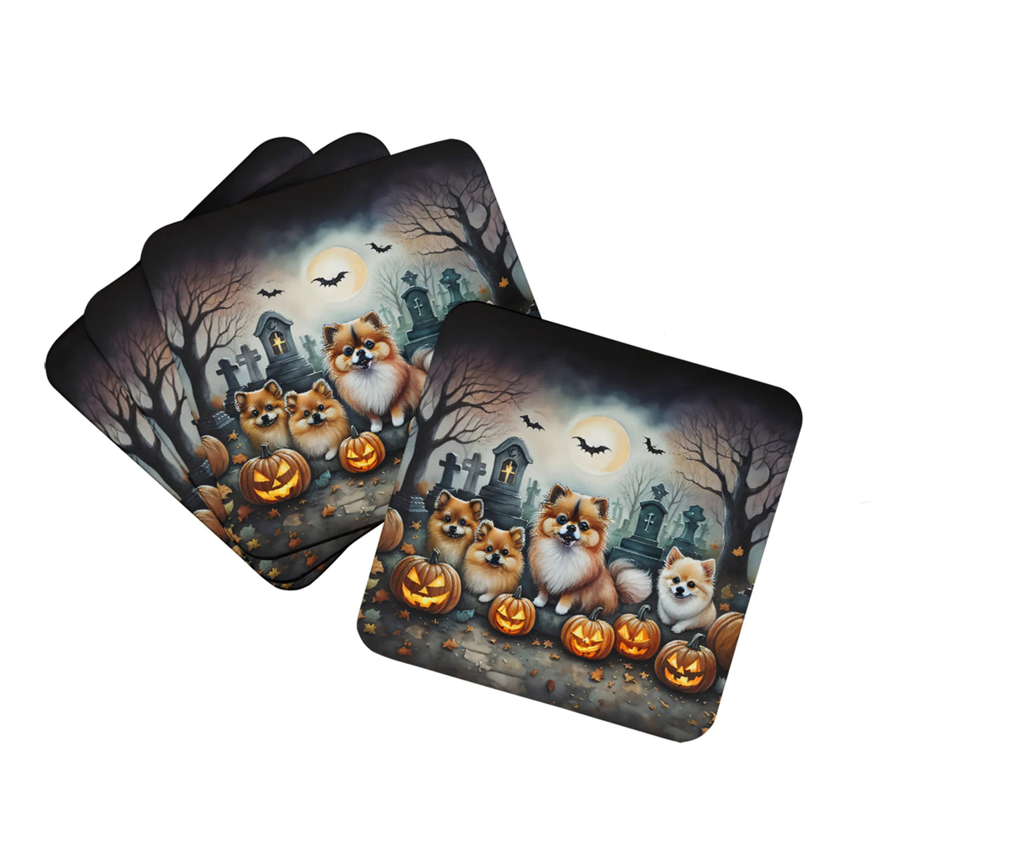 Spooky Halloween Foam Coasters - Size: 3.5 | Pack Of: 1 | Collection name: Spooky halloween