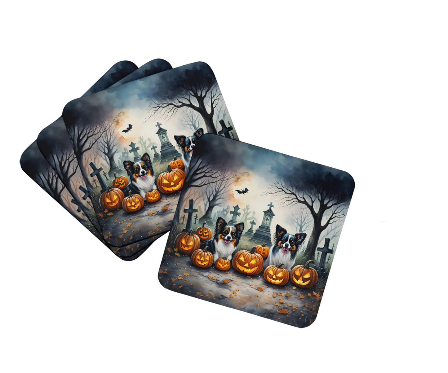 Spooky Halloween Foam Coasters - Size: 3.5 | Pack Of: 1 | Collection name: Spooky halloween