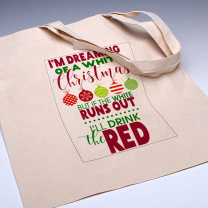 White Christmas Holiday Heavyweight Tote Bag