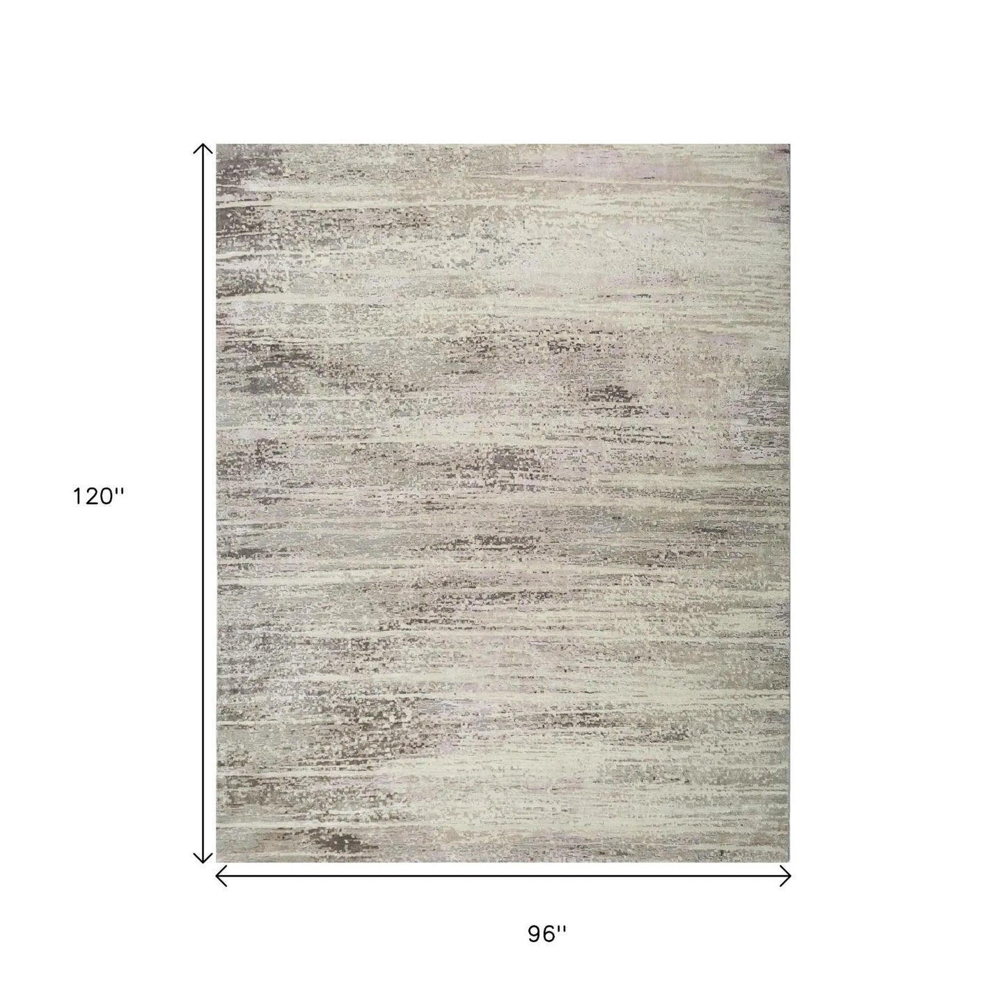 8' X 10' Brown Abstract Hand Knotted Area Rug