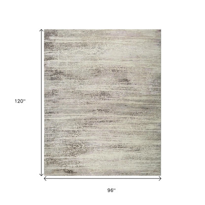 8' X 10' Brown Abstract Hand Knotted Area Rug