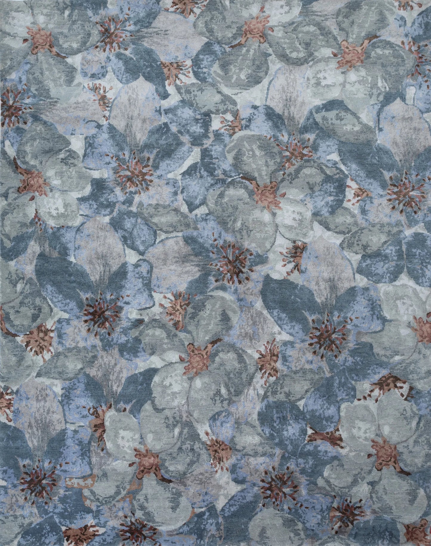 8' X 10' Blue Abstract Hand Knotted Area Rug
