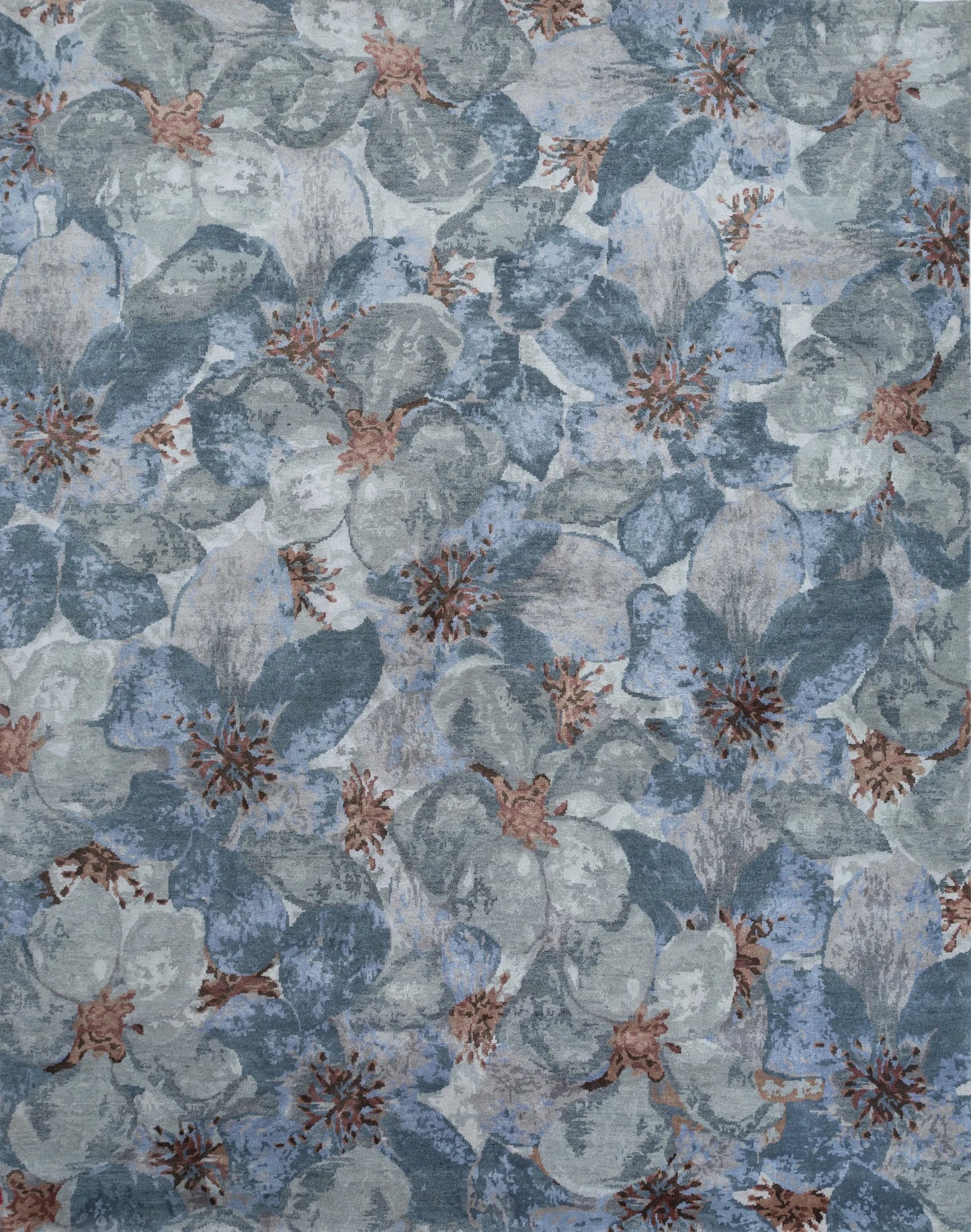 8' X 10' Blue Abstract Hand Knotted Area Rug