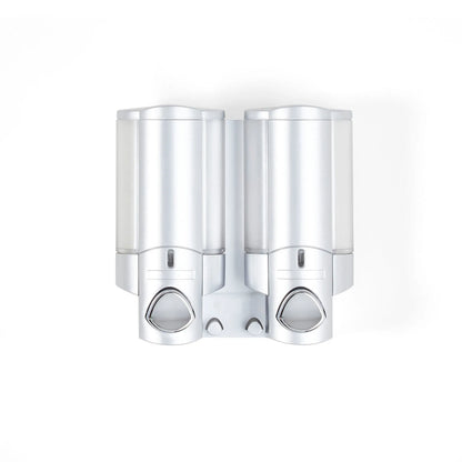 Gray Heavy Duty Plastic Two Chamber Wall Mount Soap Dispenser