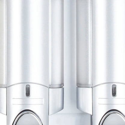 Gray Heavy Duty Plastic Two Chamber Wall Mount Soap Dispenser