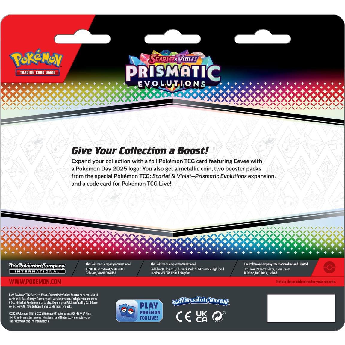 Pokémon TCG Prismatic Evolutions (Eevee) Blister Booster Pack