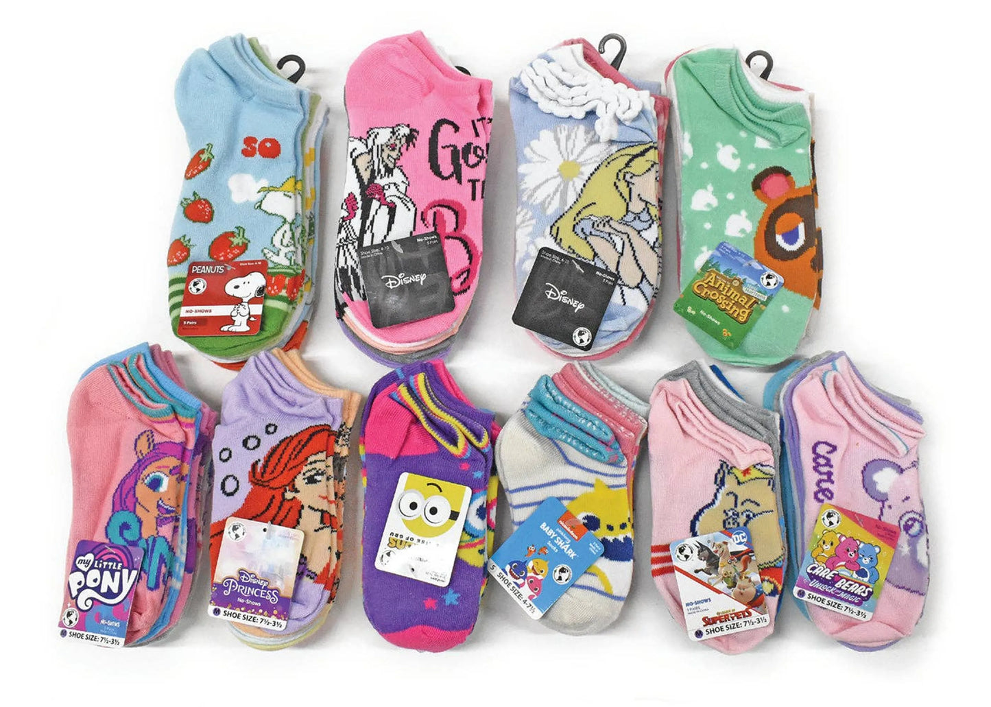 5-Pairs Licensed Assorted Kids' No-Show Socks