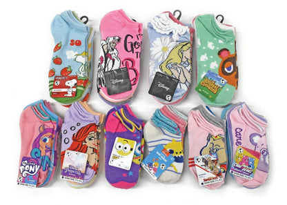 5-Pairs Licensed Assorted Kids' No-Show Socks