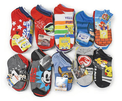 5-Pairs Licensed Assorted Kids' No-Show Socks