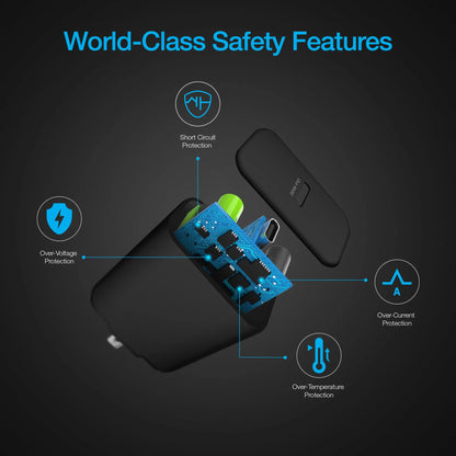 Naztech 20W PD Wall Charger + USB-C to USB-C 4ft Cbl BLK