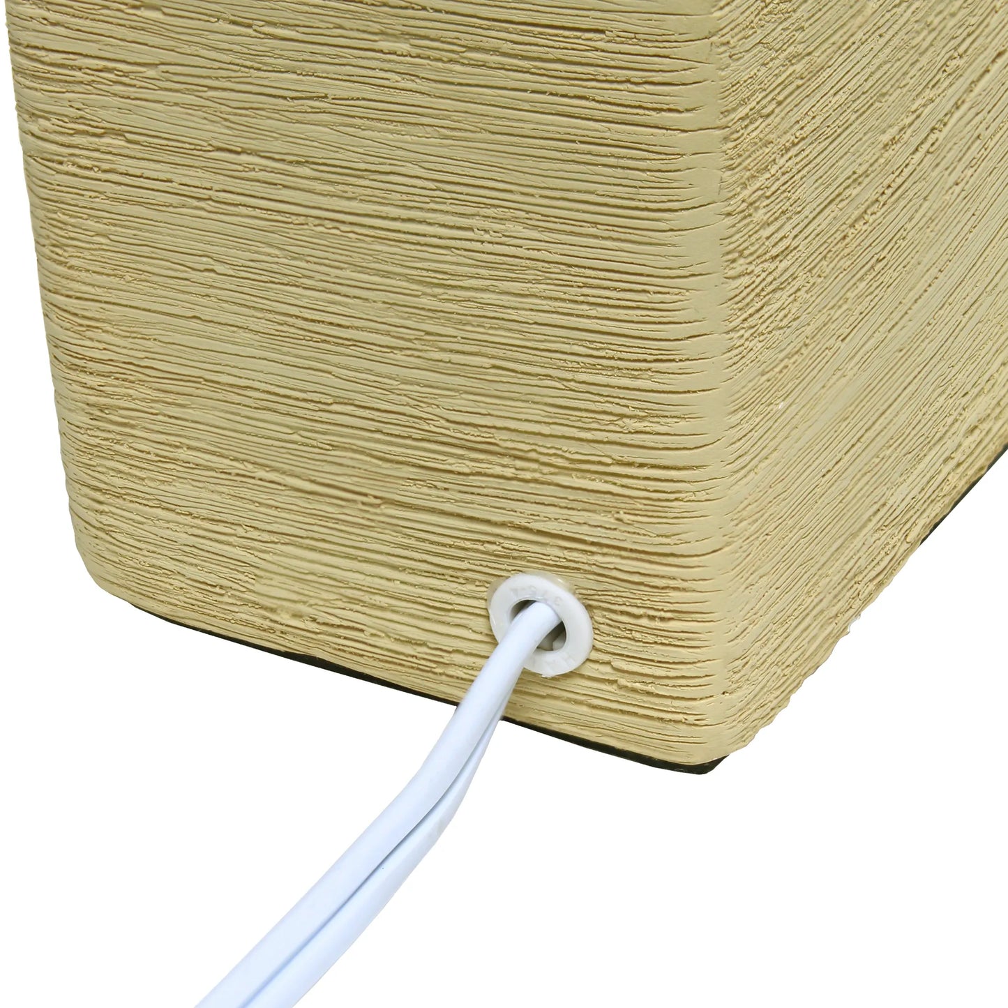 Simple Designs Petite Faux Stone Table Lamp with Fabric Shade