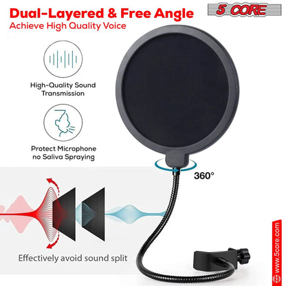 Recording Microphone Podcast Bundle Professional Condenser Cardioid Mic Kit w Boom Arm