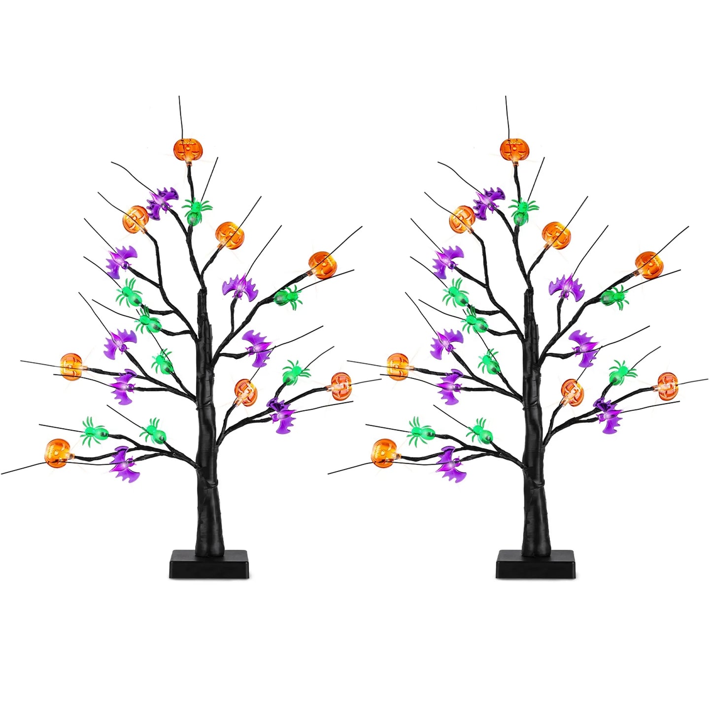 2Pack 1.97FT Lighted Halloween Trees
