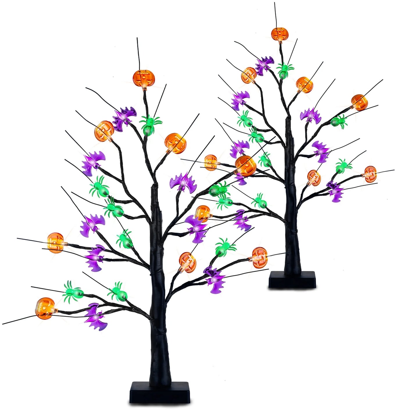 2Pack 1.97FT Lighted Halloween Trees