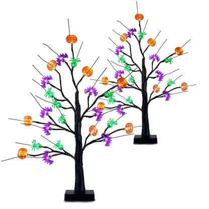 2Pack 1.97FT Lighted Halloween Trees