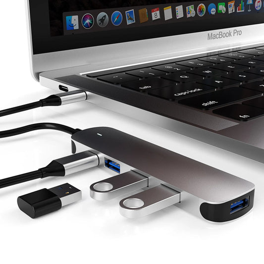 USB C Hub, uni 4-in-1 USB C Adapter with 3 USB 3.0 Ports, 100W USB-C PD Charging Port Thunderbolt 3, USB Type C to USB 3.0 Adapter (Aluminum Shell) for MacBook Pro, iPad Pro, XPS, Pixelbook,