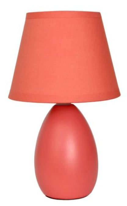 Simple Designs Mini Egg Oval Ceramic Table Lamp