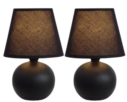 Simple Designs  Mini Ceramic Globe Table Lamp 2 Pack Set