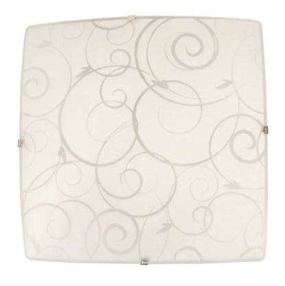 Simple Designs Square Flushmount Ceiling Light with Scroll Swirl Design