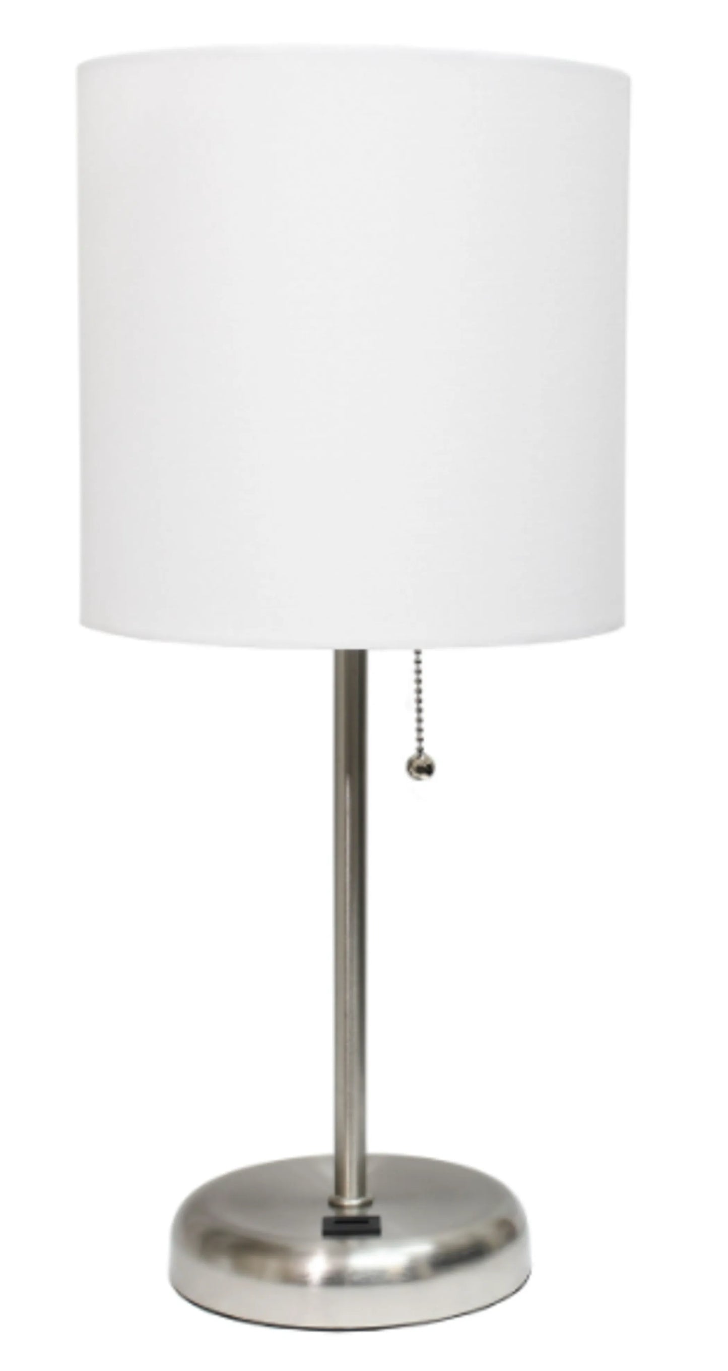 LimeLights Stick Lamp with USB charging port and Fabric Shade