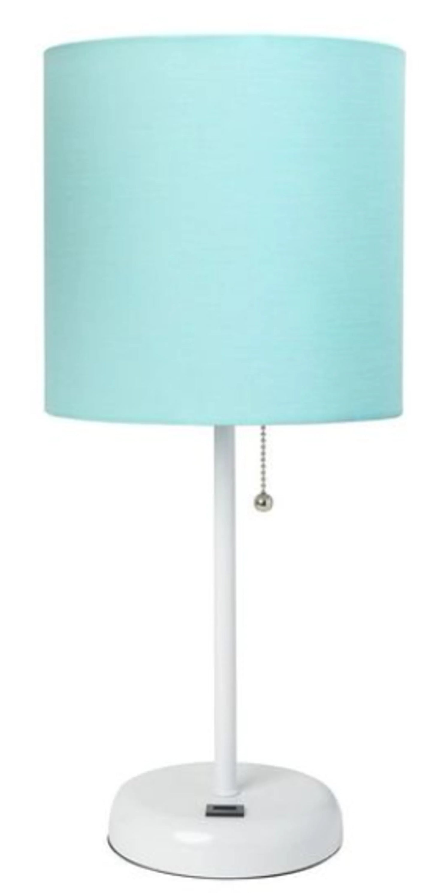 LimeLights Stick Lamp with USB charging port and Fabric Shade