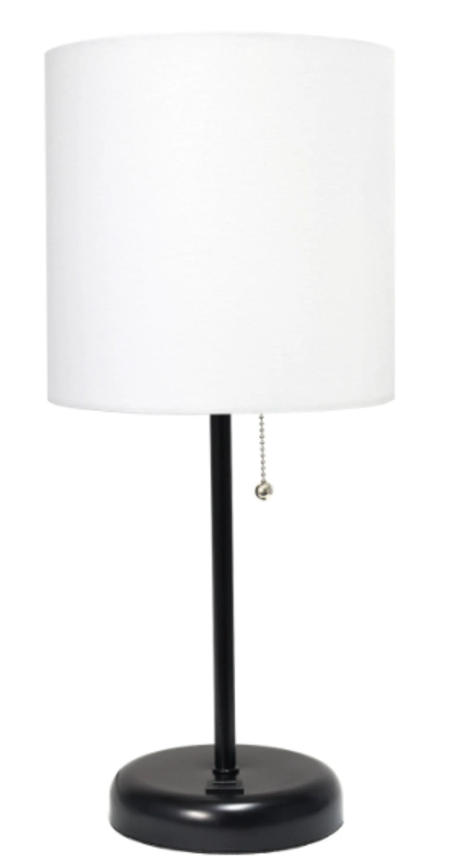 LimeLights Stick Lamp with USB charging port and Fabric Shade