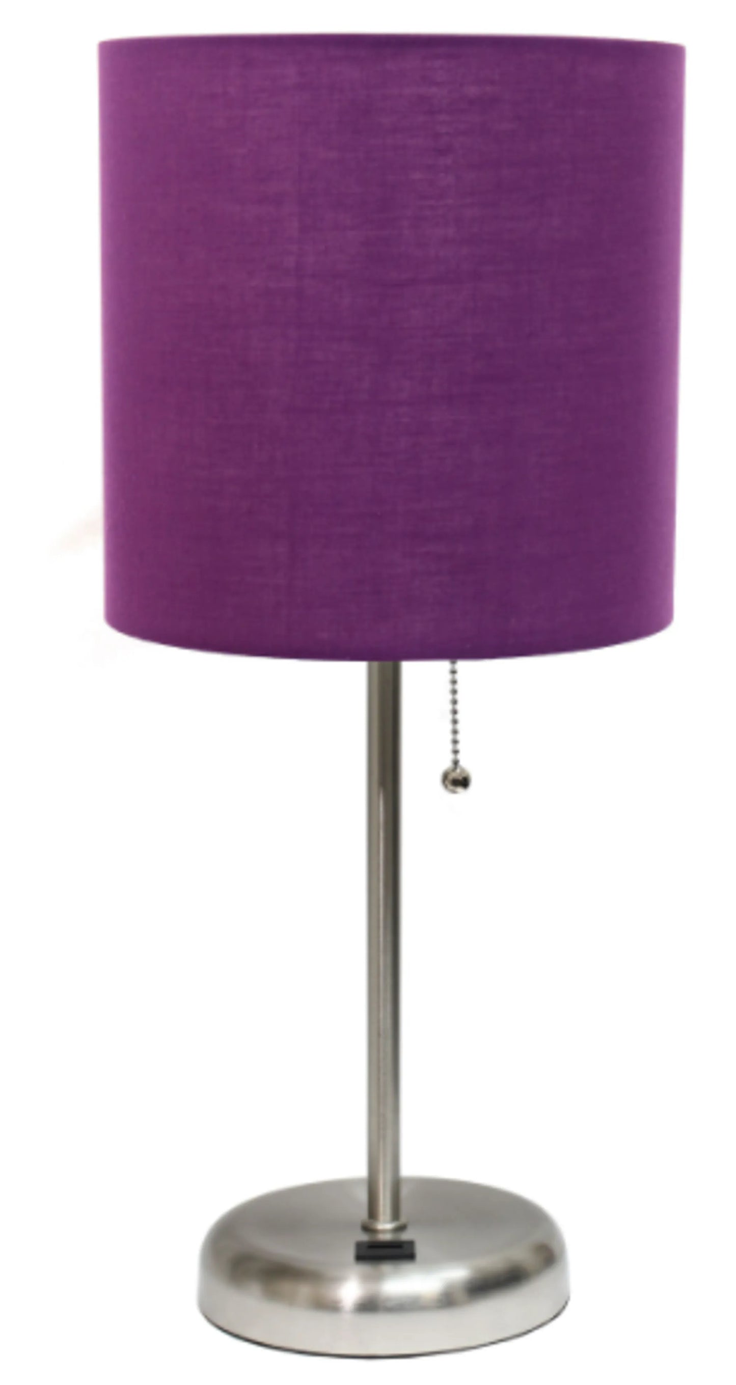 LimeLights Stick Lamp with USB charging port and Fabric Shade